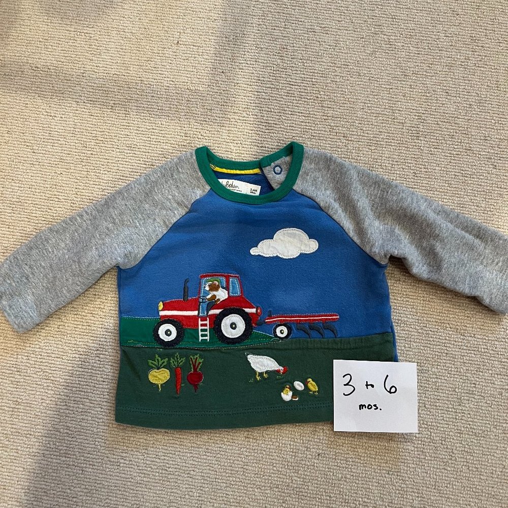 Baby Boden Long Sleeve Applique Shirt